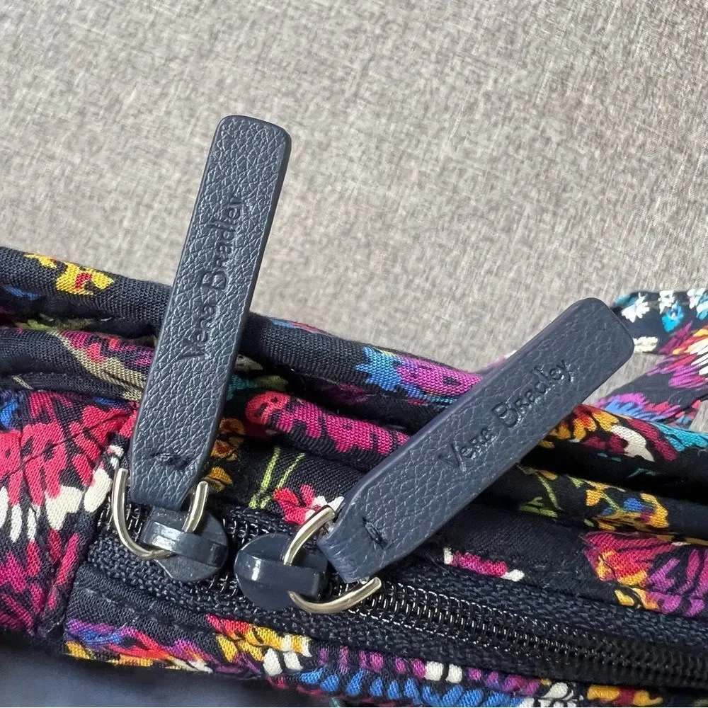 Vera Bradley Quilted Floral Hanging Organizer Travel Tote Bag in Navy